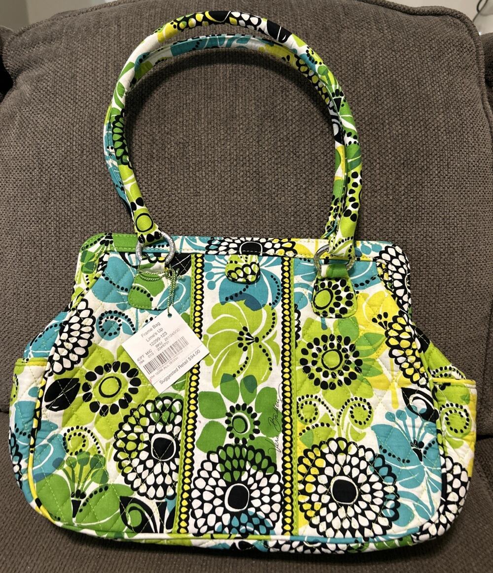 VERA BRADLEY Lime's Up Frame Bag NWT Purse Handbag